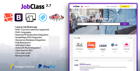 JobClass - Geolocalized Job Board Script - CodeCanyon Item for Sale