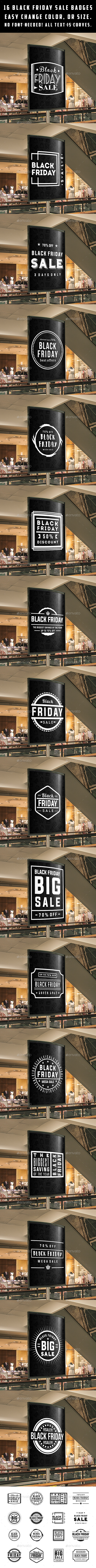 Black Friday Sale Badges - Badges & Stickers Web Elements