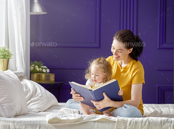 mother reading a book