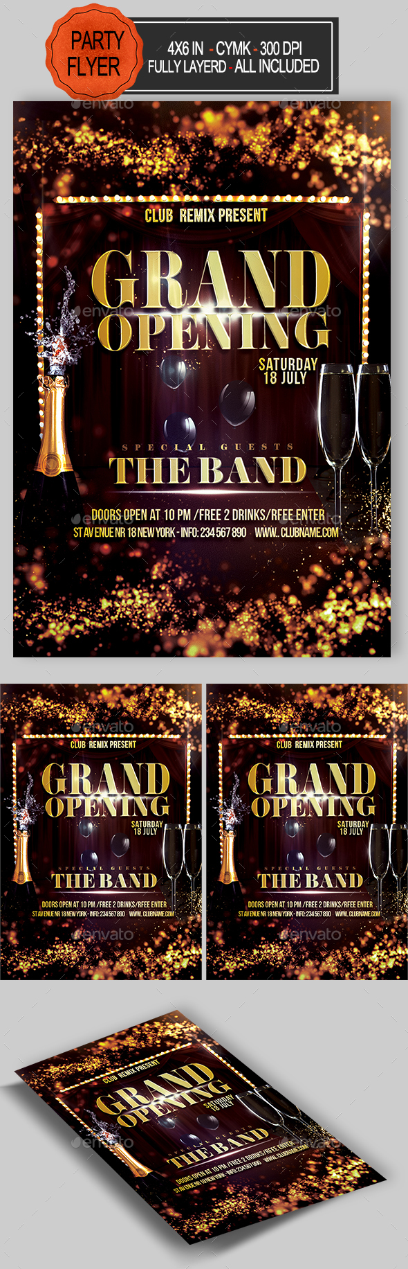 Grand Opening Flyer - Clubs & Parties Events