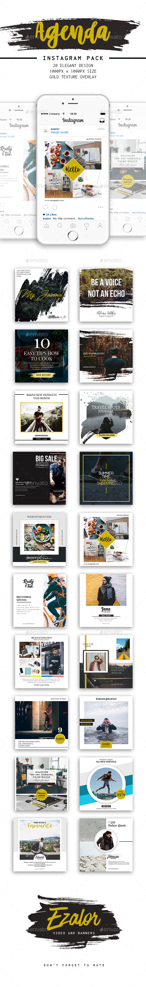 Insta Agenda - Social Media Web Elements