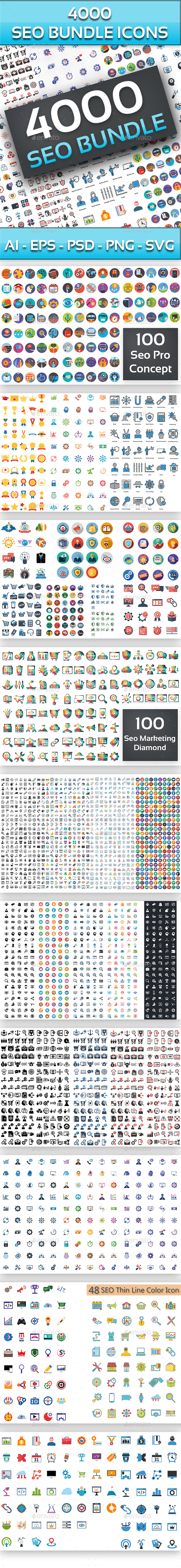 4000 Seo Bundle Icons Icons