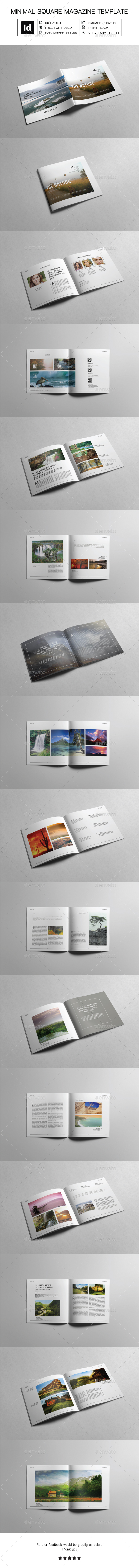 Minimal Square Magazine Template III - Magazines Print Templates