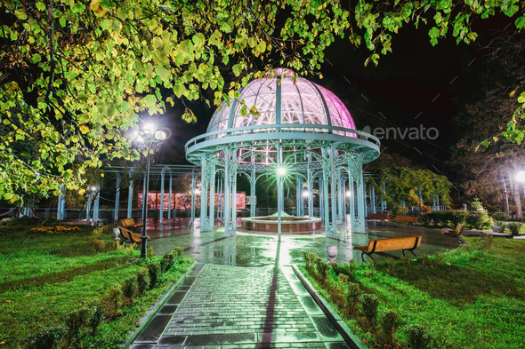 Borjomi, Samtskhe-Javakheti, Georgia. Pavilion Above Hot Spring - Stock Photo - Images