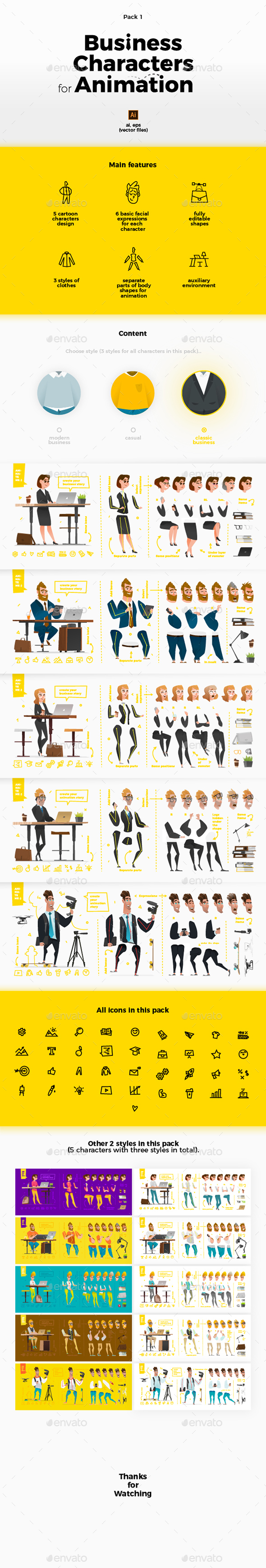 Business Characters Collection for Animation and Motion Design - People Characters