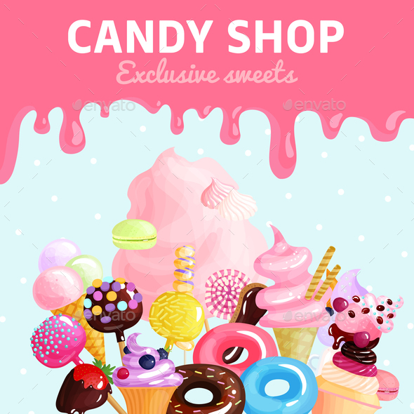 GraphicRiver Sweets Candy Shop Poster 20810348