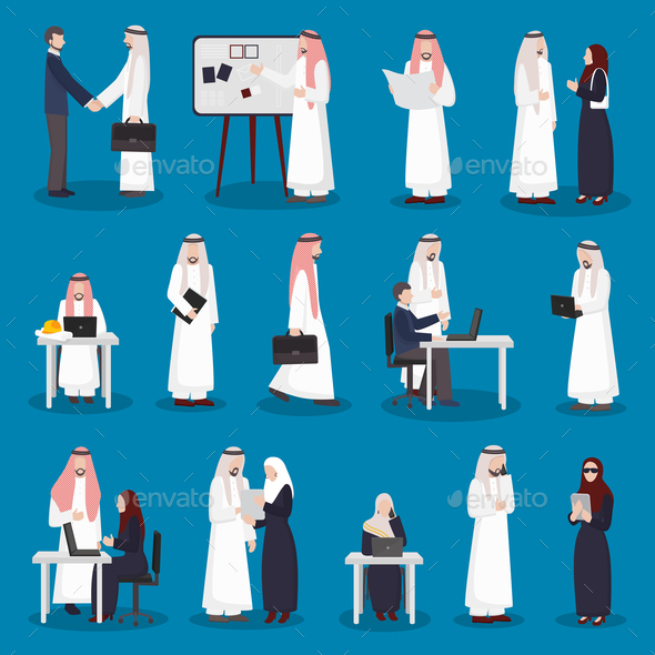 GraphicRiver Arabian Business Characters Set 20810355