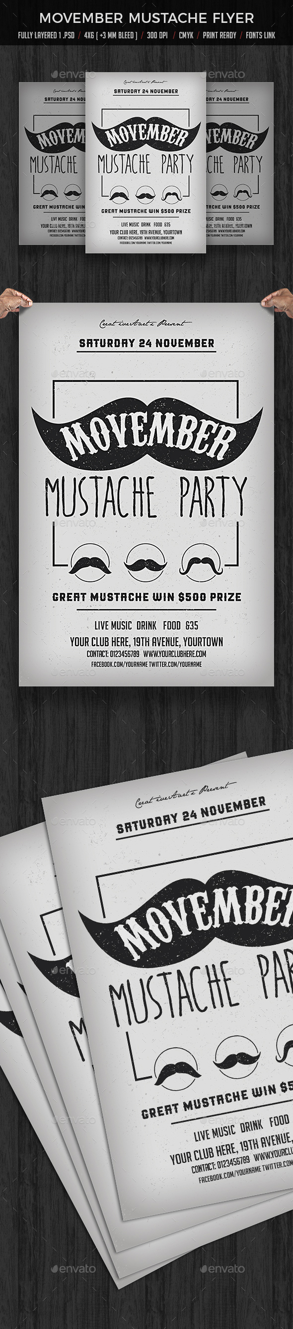 Movember Mustache - Clubs & Parties Events