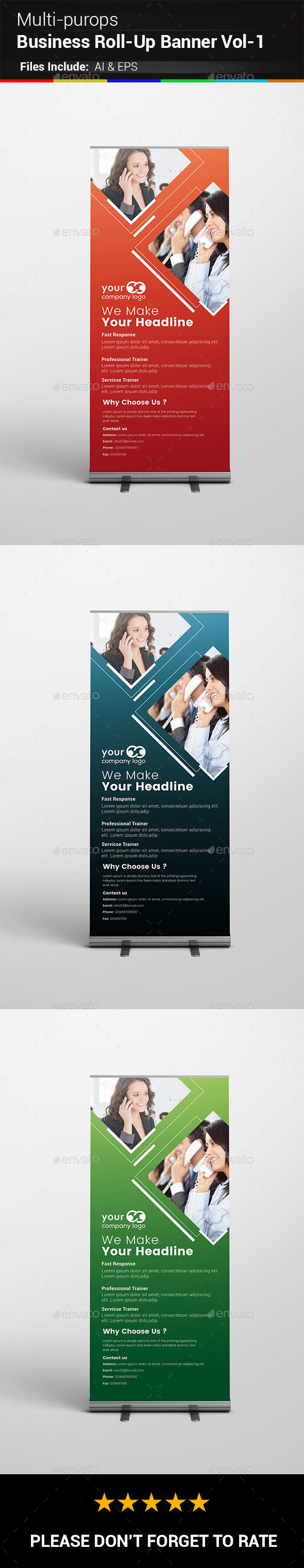 Business Roll-Up Banner Vol-1 - Signage Print Templates