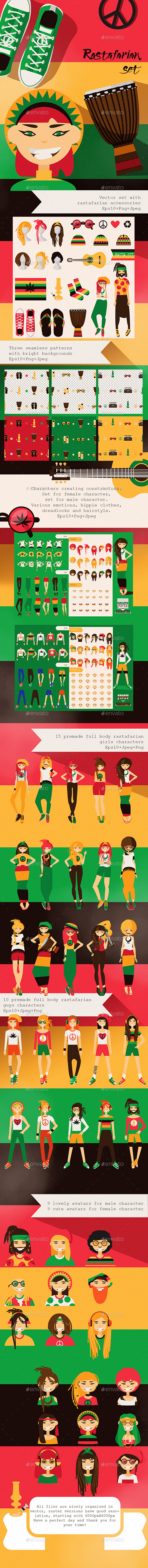 GraphicRiver Rastafarian Characters Creation Set 20811919 GraphicRiver Rastafarian Characters Creation Set 20811919
