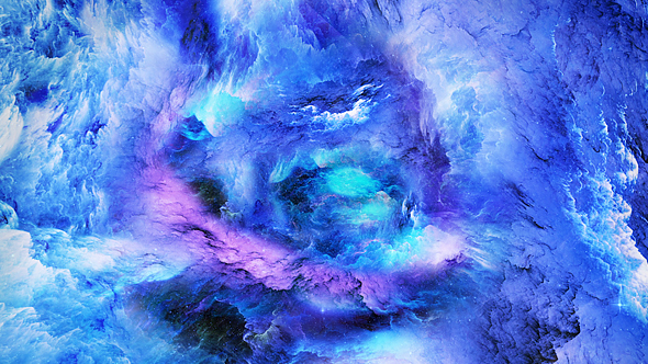 Journey Through Abstract Nebula in Space
