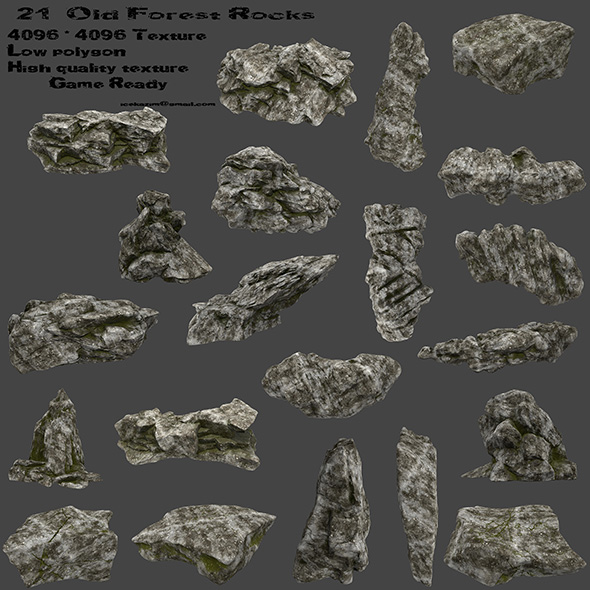 old forest rocks - 3Docean 20812959