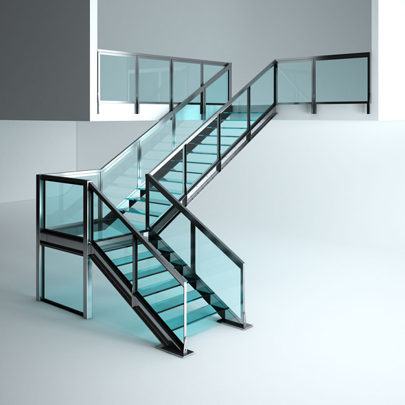 Office Glass Stairs - 3Docean 20813107