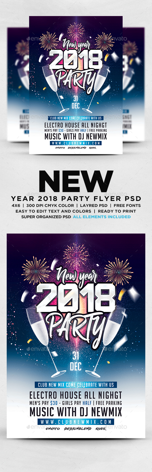 New Year 2018 Party Flyer