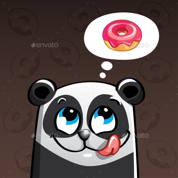 GraphicRiver Vector Illustration of Cartoon Panda and Donut 20813655 GraphicRiver Vector Illustration of Cartoon Panda and Donut 20813655
