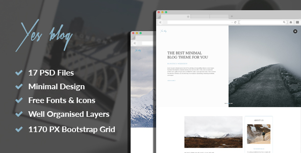 ThemeForest Yes Blog Minimal Blog Design PSD Template 20606480 ThemeForest Yes Blog Minimal Blog Design PSD Template 20606480