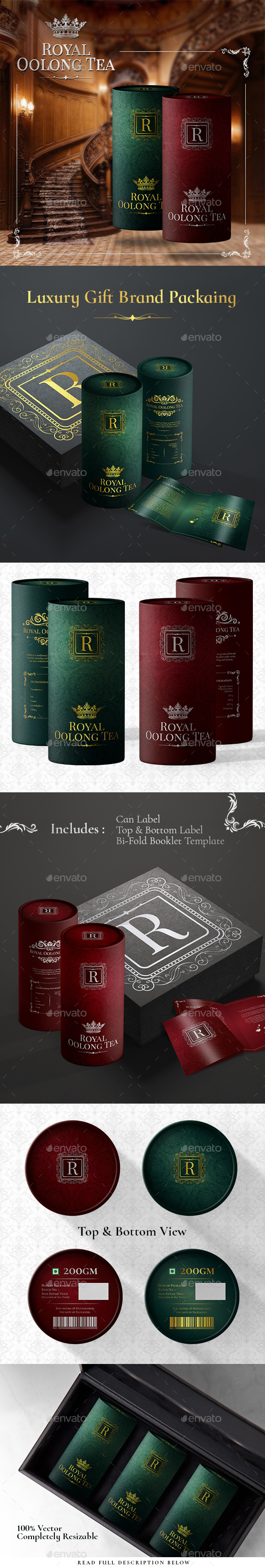 Royal Luxury Premium Gift Tea Packaging - Packaging Print Templates