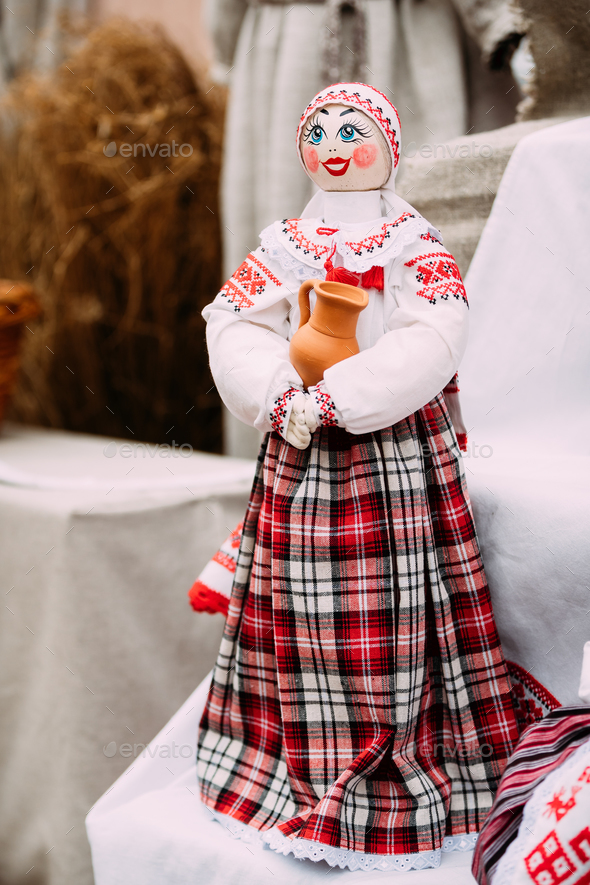 Belarusian Folk Doll. National Traditional Folk Dolls Are Popula