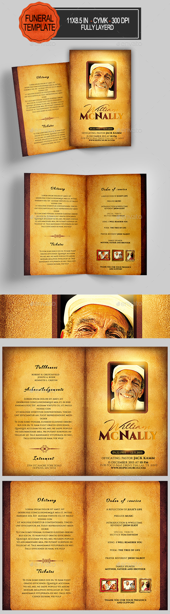 Funeral Program Template - Informational Brochures