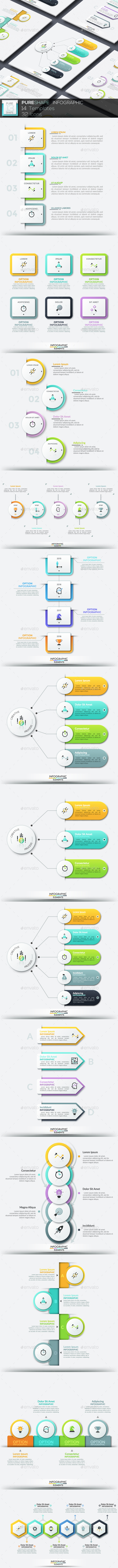 Pure Shape Infographic. Set 13