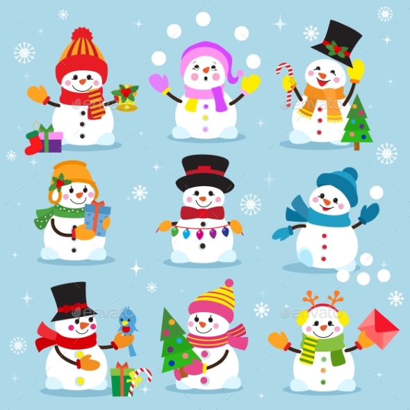 Snowman Cartoon Winter Christmas Character Holiday - People Characters
