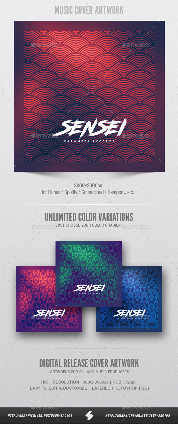 Sensei - Music Album Cover Artwork Template - Miscellaneous Social Media