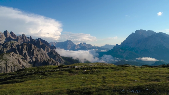 National Nature Park Tre Cime In the Dolomites Alps. Beautiful Nature of Italy alt