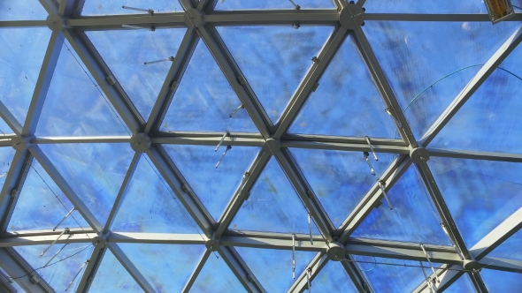 Glass Roof of Building with Views of the Sky