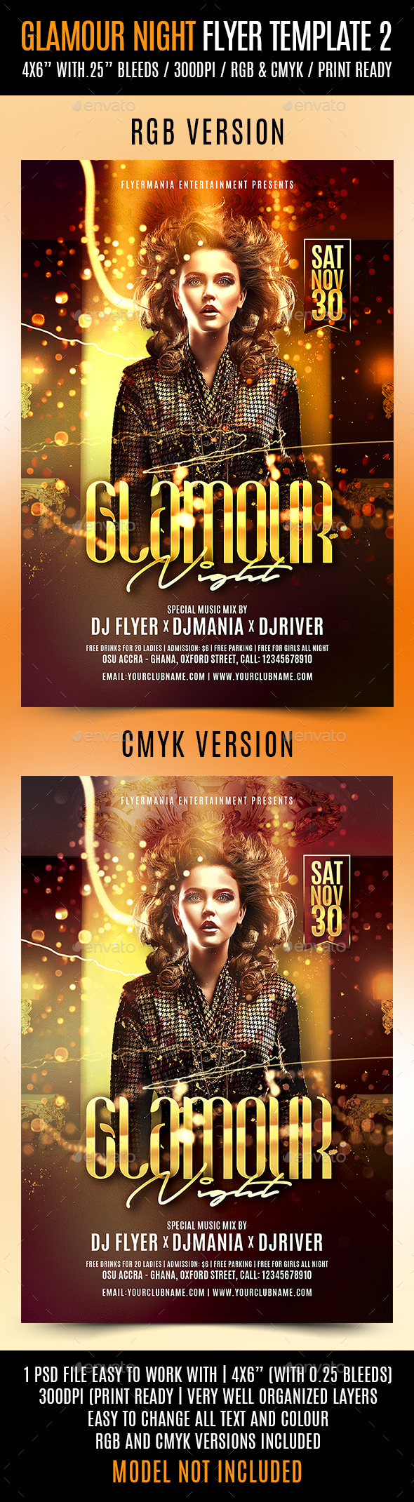Glamour Night Flyer Template 2 - Clubs & Parties Events