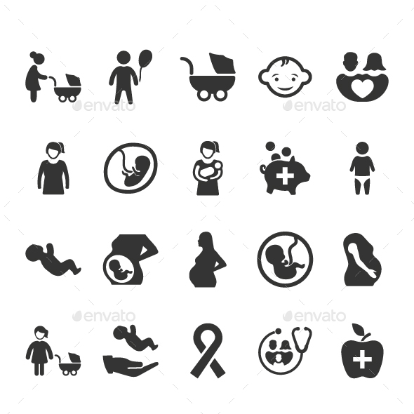 Pregnancy and Child Care Icons - Web Icons