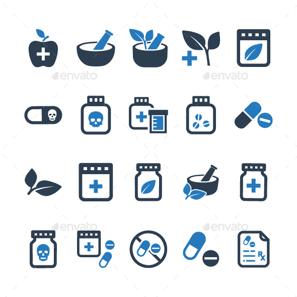 Medication Icons - Blue Version - Web Icons