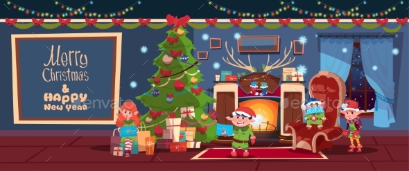 Merry Christmas And Happy New Year Greeting Card - Seasons/Holidays Conceptual