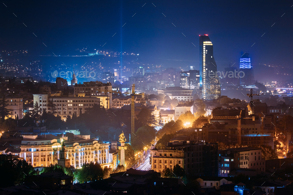 Tbilisi, Georgia. Construction Development Of Modern Architectur - Stock Photo - Images