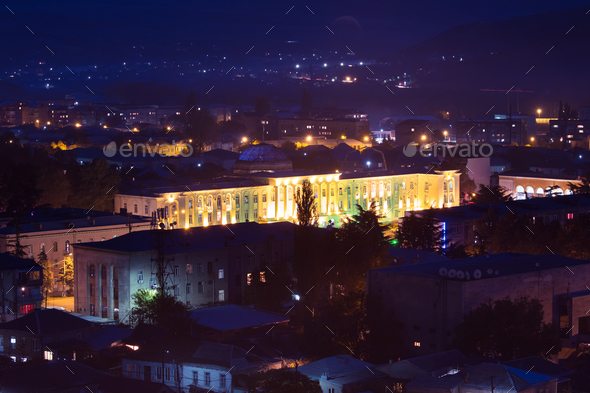 Gori, Shida Kartli Region, Georgia. Cityscape With City Hall On - Stock Photo - Images