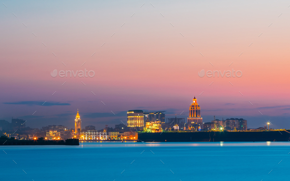 Batumi, Adjara, Georgia. Colorful Bright Evening Sky Over Resort - Stock Photo - Images