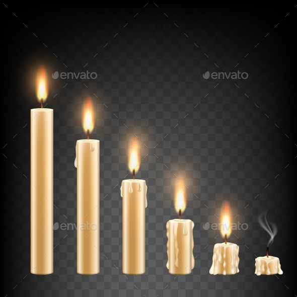 GraphicRiver Vector Realistic Burning Candle Icon Set 20819191 GraphicRiver Vector Realistic Burning Candle Icon Set 20819191
