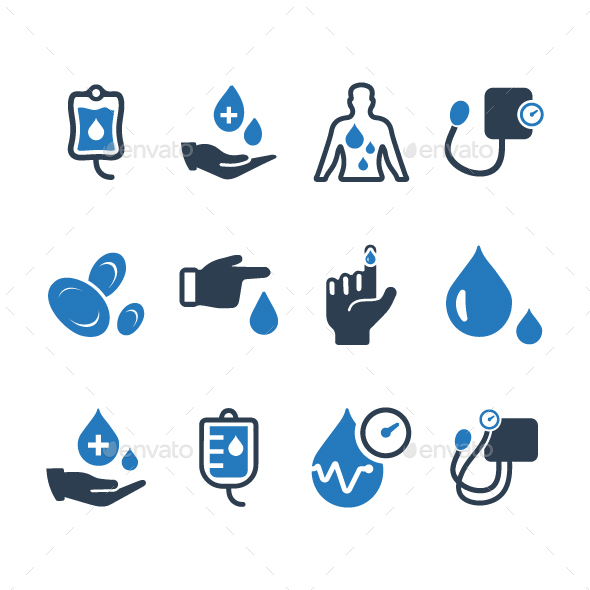 Hematology Icons - Blue Version - Web Icons