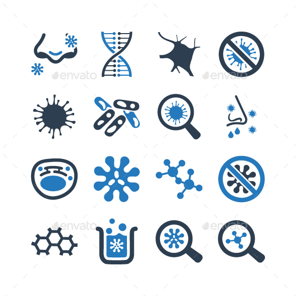Biology Icons - Blue Version - Web Icons