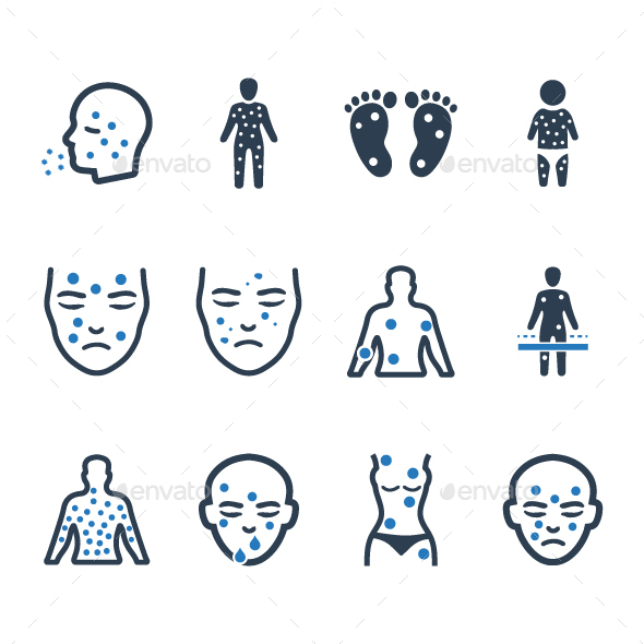 Dermatology Icons - Blue Version - Web Icons