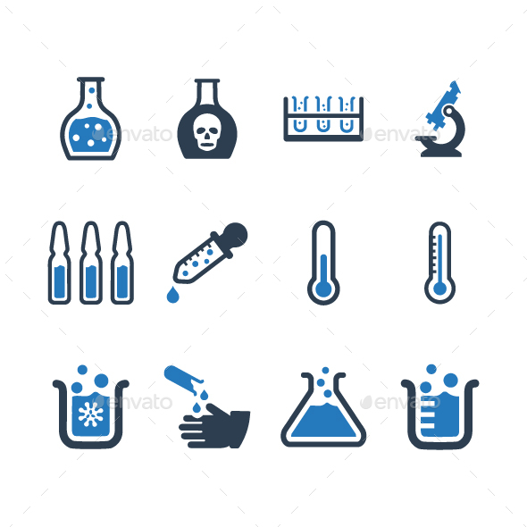 Laboratory Icons - Blue Version - Web Icons