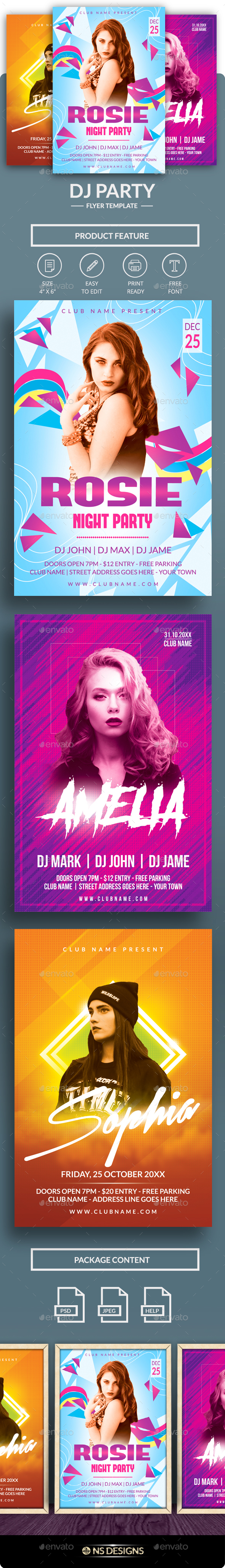 GraphicRiver Dj Party Flyer Bundle Vol.1 20820606 GraphicRiver Dj Party Flyer Bundle Vol.1 20820606