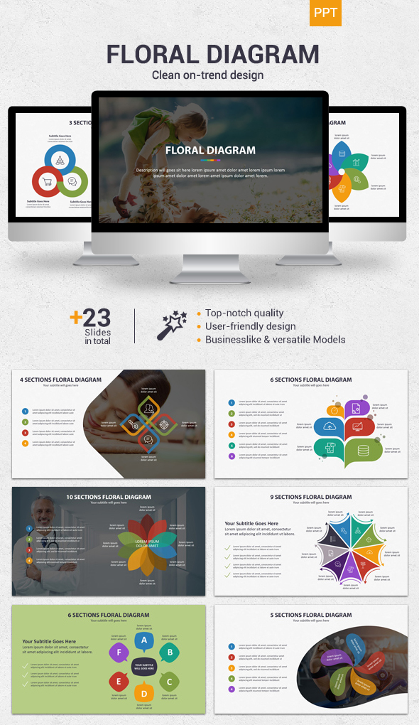 Floral Diagram - Powerpoint - Business PowerPoint Templates
