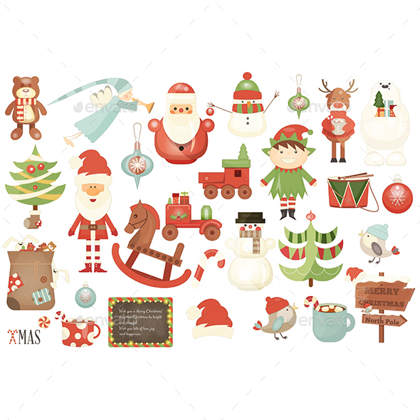 GraphicRiver Merry Christmas Characters and Xmas Elements 20821551