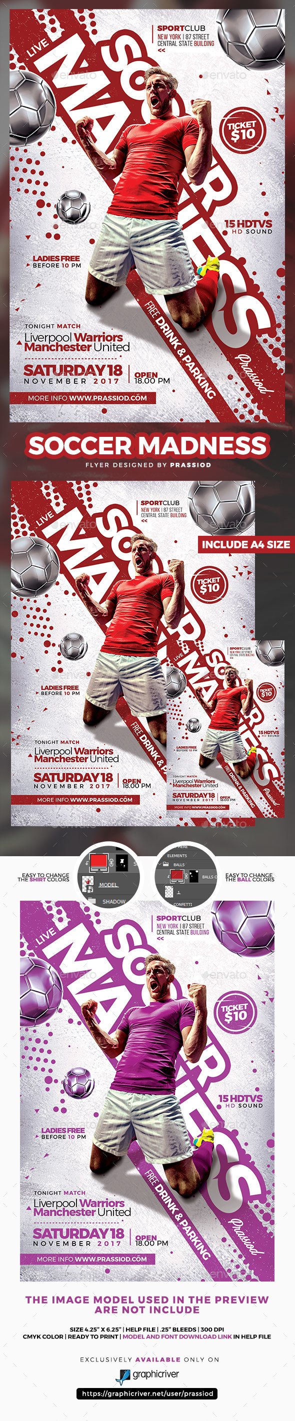 Soccer Madness Flyer Template - Sports Events