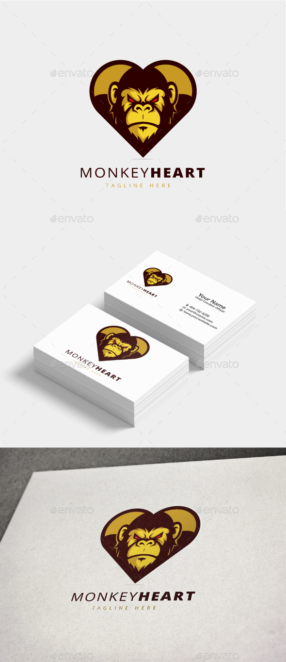 GraphicRiver Monkey Heart Logo 20822137 GraphicRiver Monkey Heart Logo 20822137