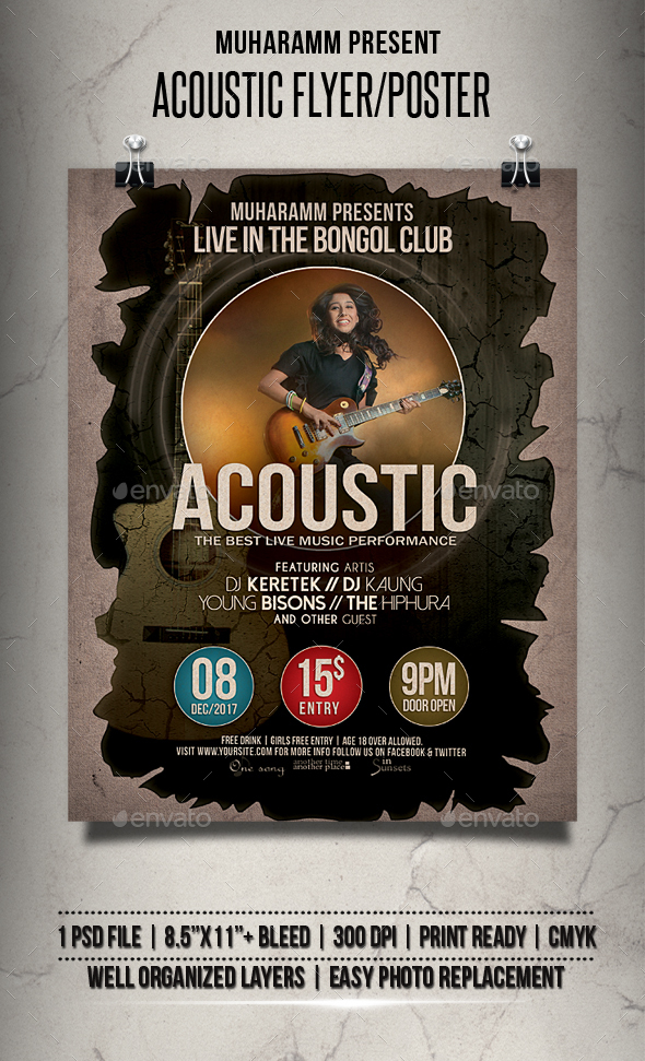 GraphicRiver Acoustic Flyer Poster 20822531 GraphicRiver Acoustic Flyer Poster 20822531