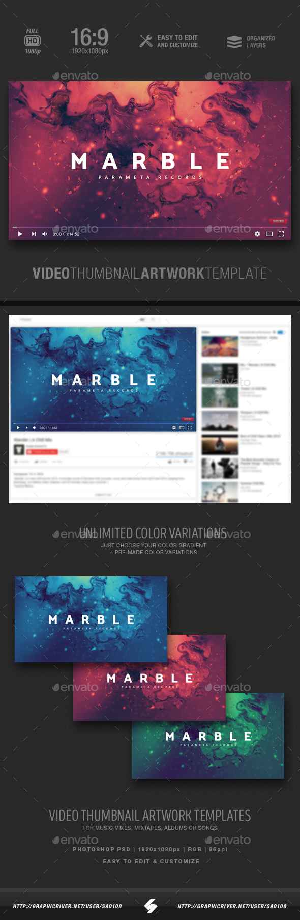 Marble - Music Video Thumbnail Artwork - YouTube Social Media