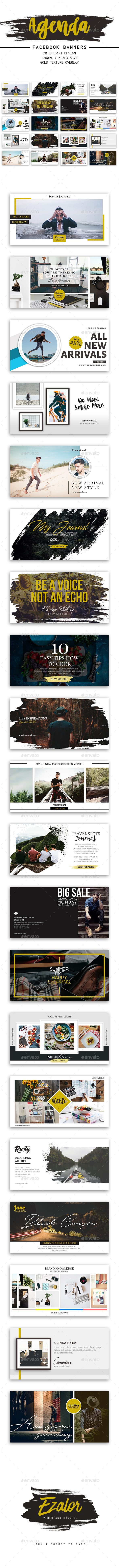 Facebook Agenda Post Banners - Social Media Web Elements