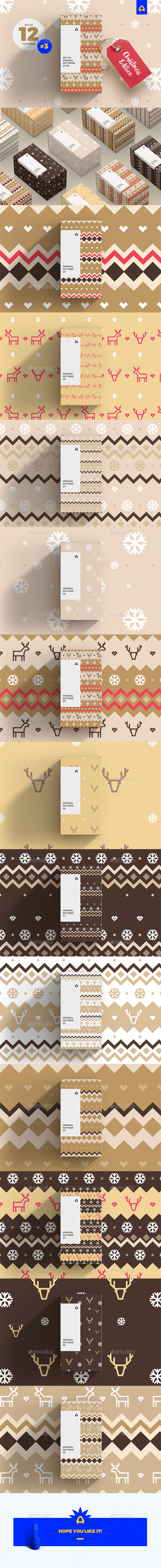 GraphicRiver Set of Minimal Christmas Pattern 20825085