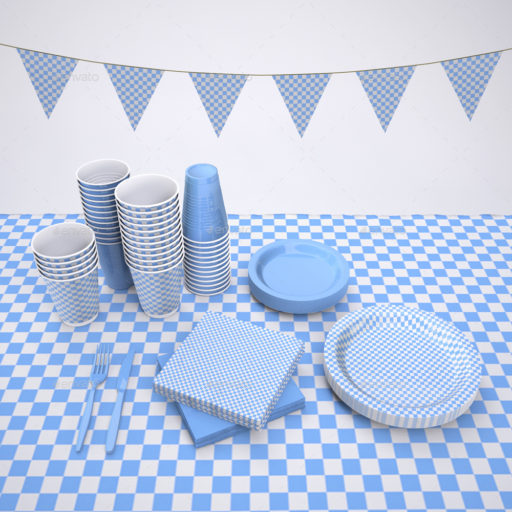  Party  Supplies  Pack Tableware Kit Mock Up  by Sanchi477 